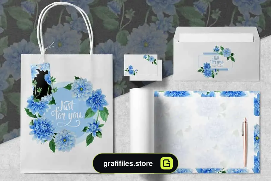 دانلود کلیپ آرت آبرنگی گل کوکب Blue dahlia watercolor PNG clipart - 4 کلیپ آرت آبرنگی گل کوکب - 3