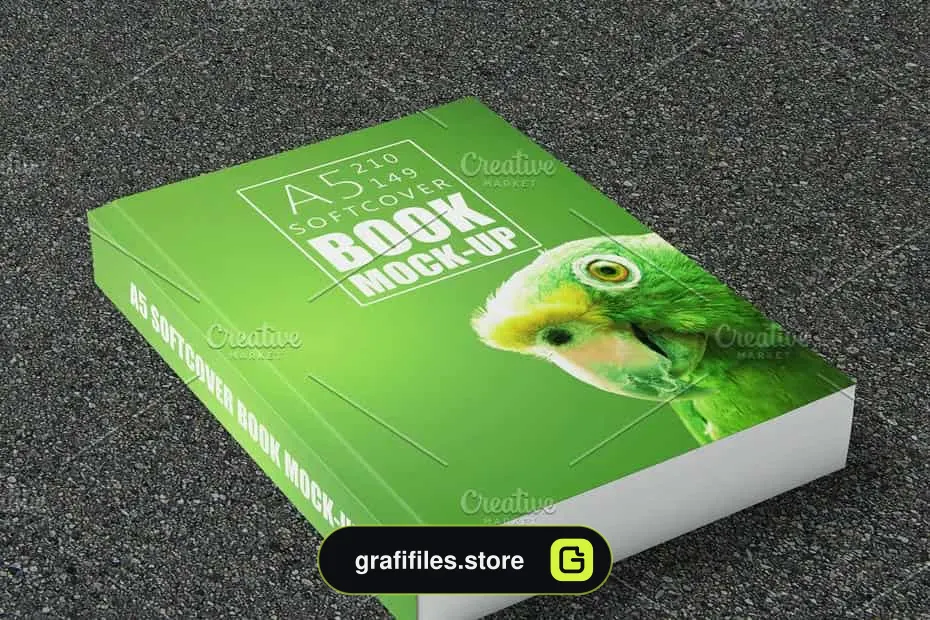 موکاپ کتاب Book Mock-Up | A5 | Soft Cover - 4