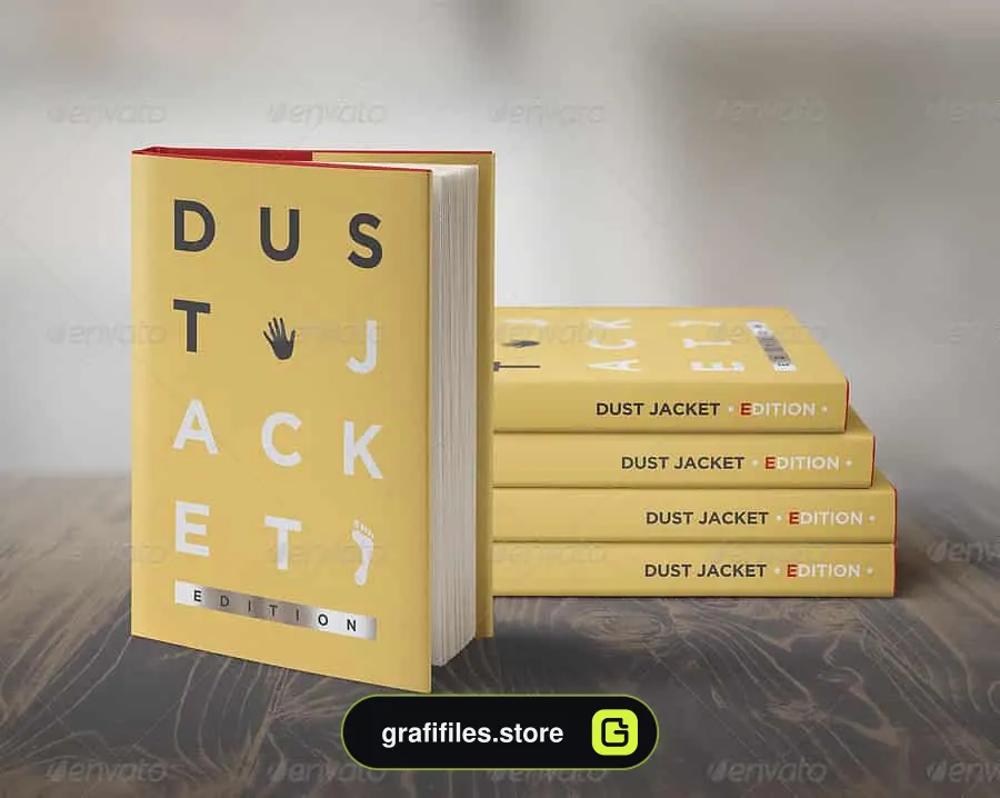 موکاپ کتاب Book Mock-Up / Dust Jacket Edition
