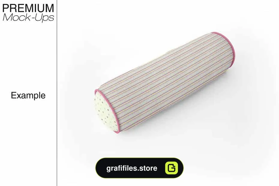 موکاپ بالش Bordered Bolster Pillow Mockup Pack - 17