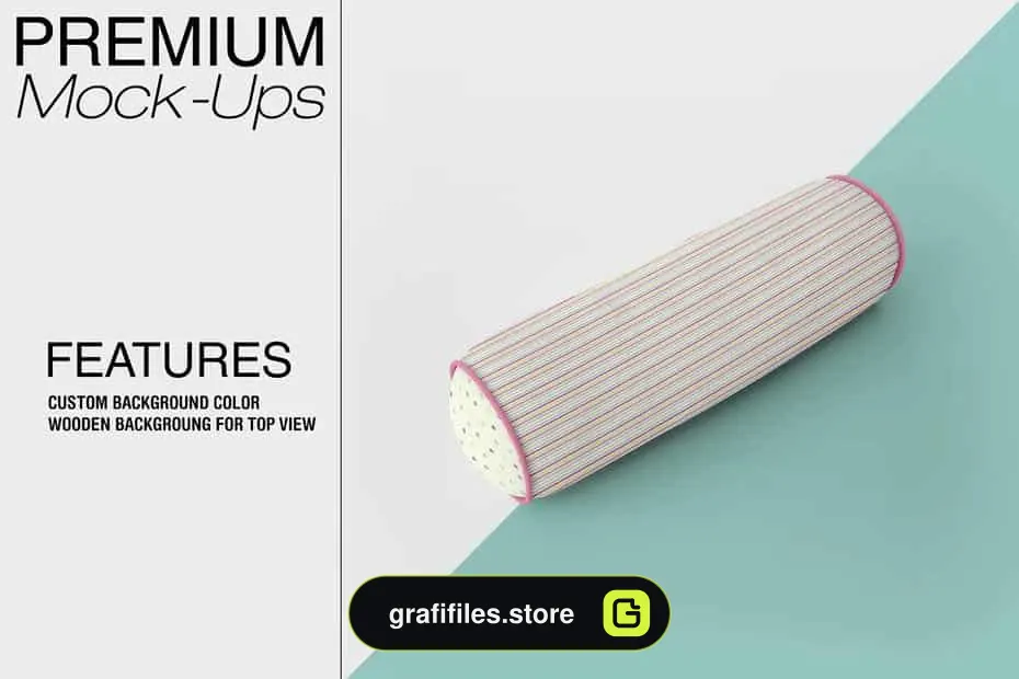 موکاپ بالش Bordered Bolster Pillow Mockup Pack