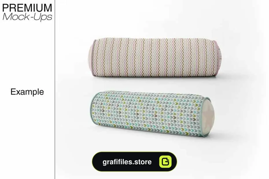 موکاپ بالش Bordered Bolster Pillow Mockup Pack - 11