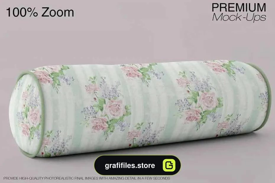 موکاپ بالش Bordered Bolster Pillow Mockup Pack - 13
