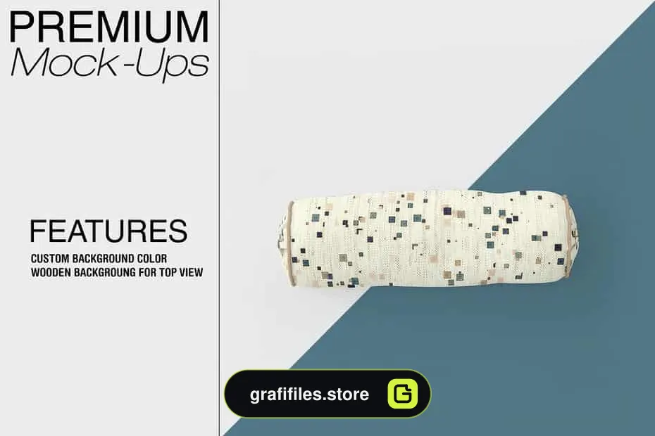 موکاپ بالشت Bordered Bolster Pillow Mockup Pack