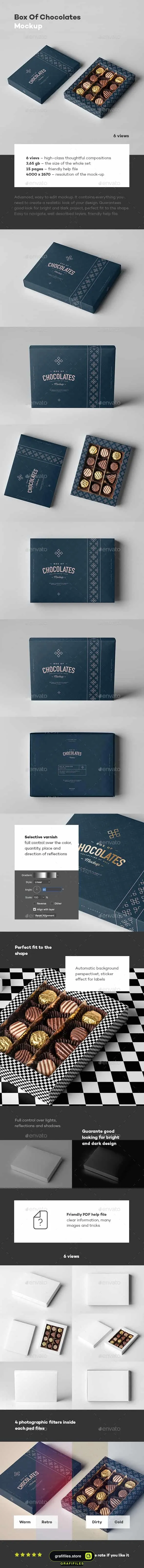 موکاپ جعبه شکلات Box Of Chocolates Mock-up