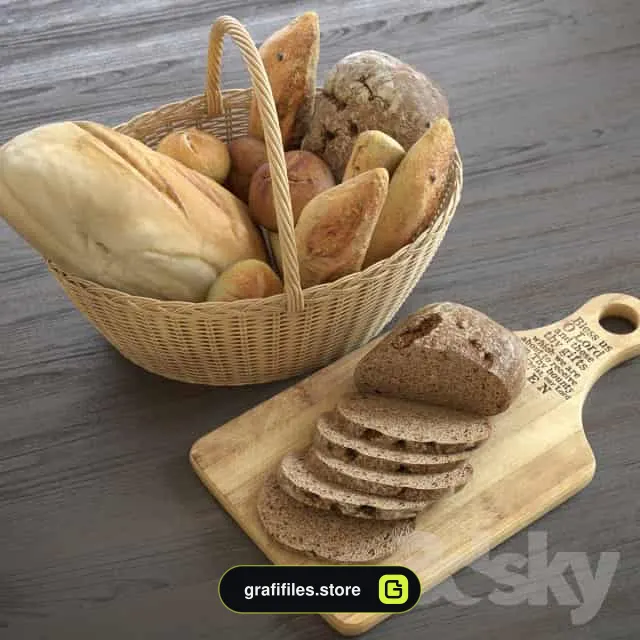 مدل سه بعدی نان