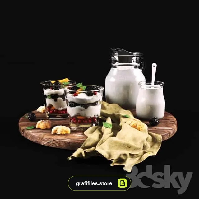 مدل سه بعدی میز صبحانه