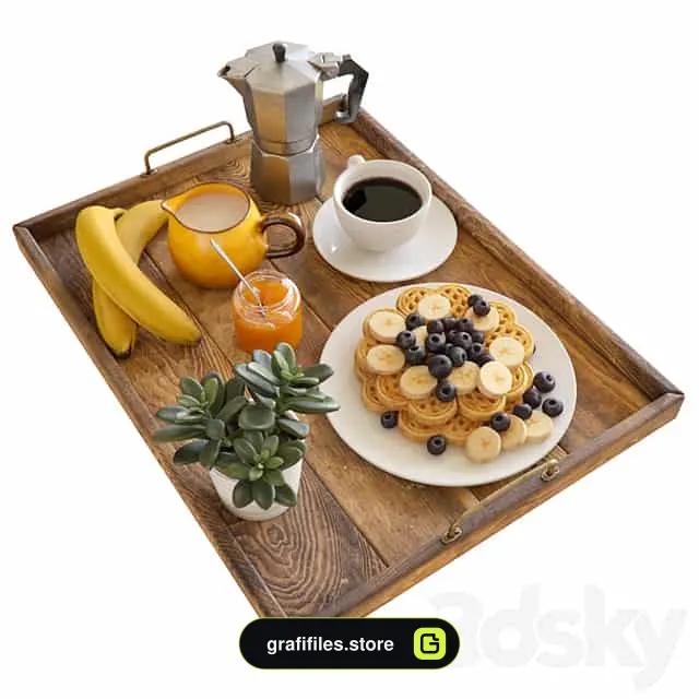 مدل سه بعدی میز صبحانه