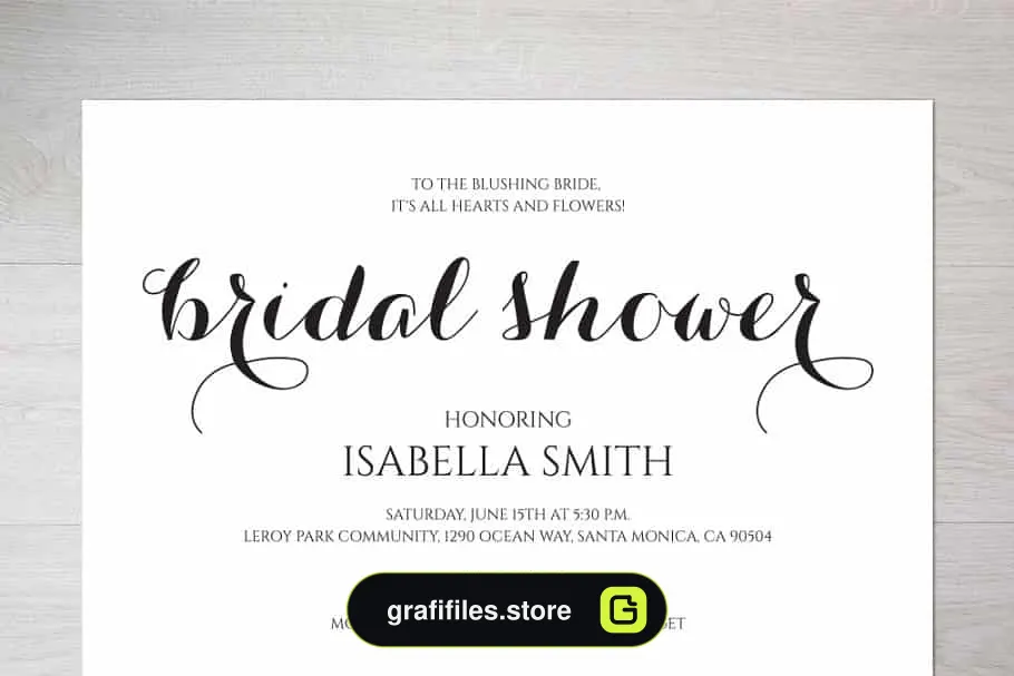 فایل لایه باز کارت دعوت عروسی Bridal Shower Invitation - 2
