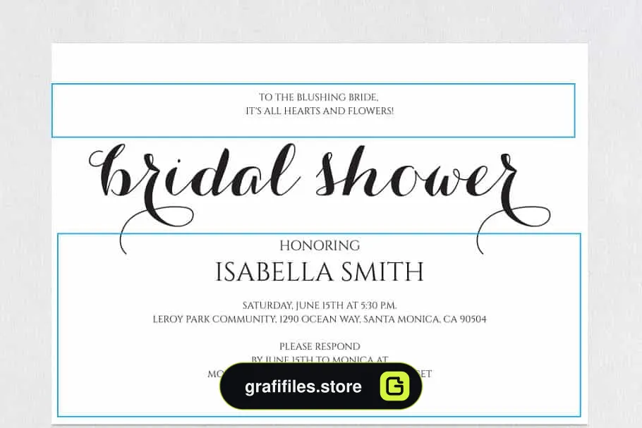 فایل لایه باز کارت دعوت عروسی Bridal Shower Invitation - 4