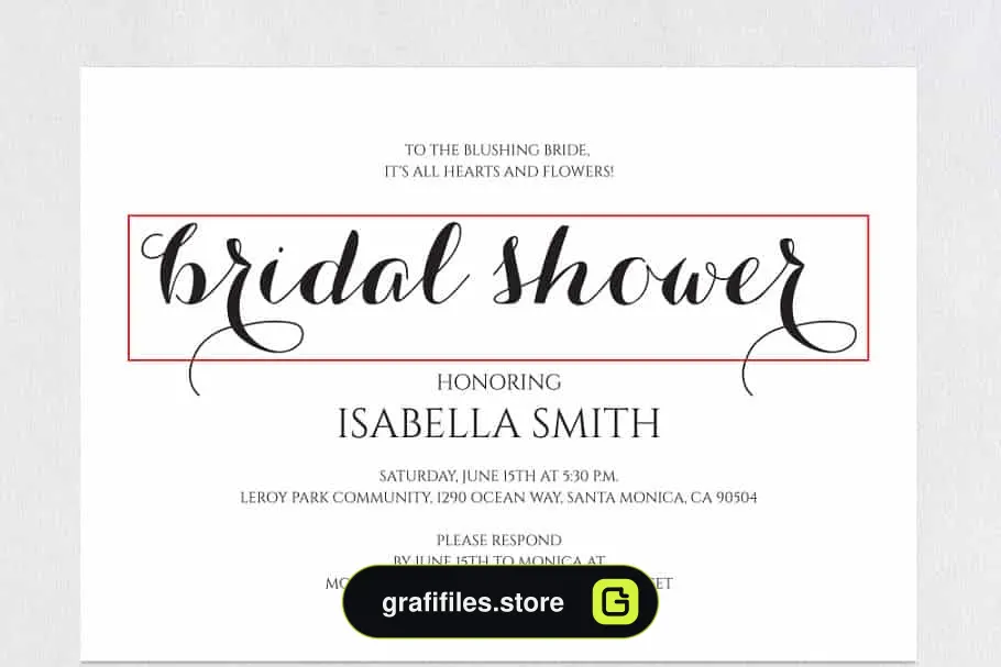 فایل لایه باز کارت دعوت عروسی Bridal Shower Invitation - 6