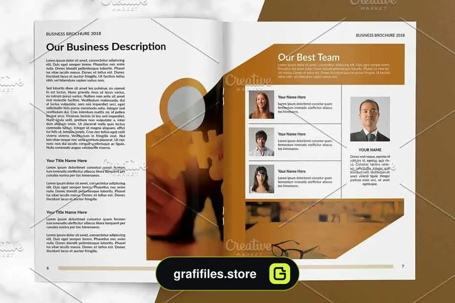 قالب آماده ایندیزاین بروشور Business