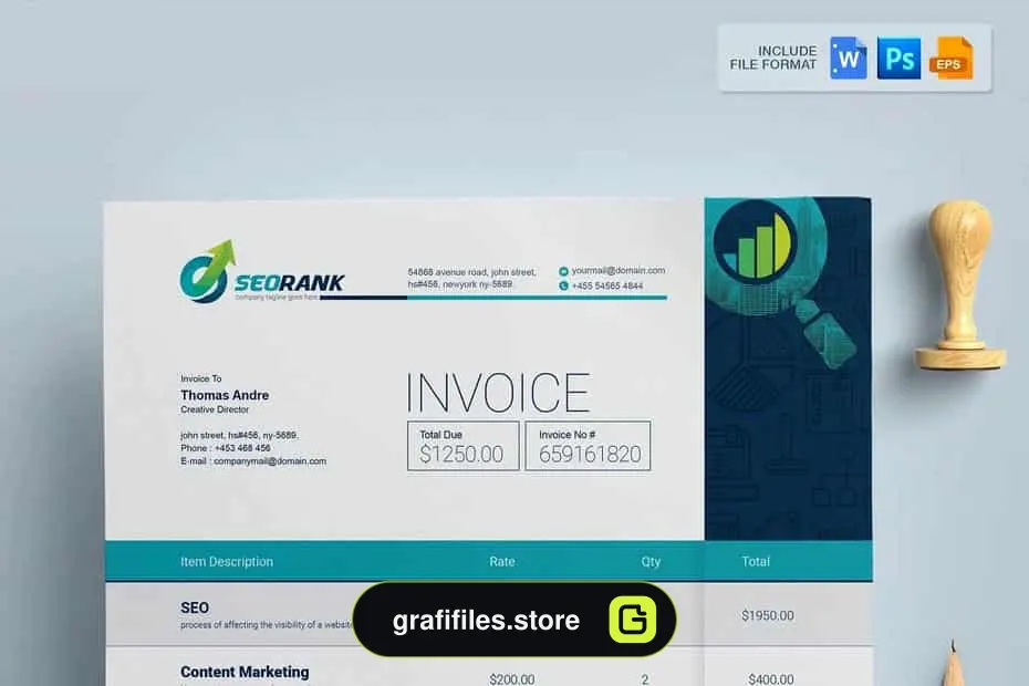 دانلود فایل لایه باز فاکتور Business Invoice Template - 9 فایل لایه باز فاکتور Business Invoice Template - 8