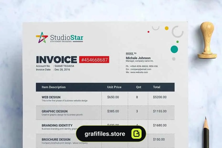 دانلود فایل لایه باز فاکتور Business Invoice Template - 11 فایل لایه باز فاکتور Business Invoice Template - 10