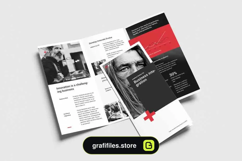 قالب آماده ایندیزاین بروشور Business Trifold Brochure 