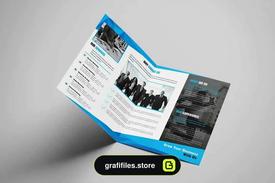 قالب ایندیزاین بروشور Byfold – A4 Company Bifold Brochure