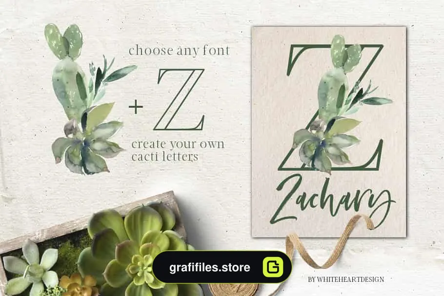 دانلود کلیپ آرت آبرنگی کاکتوس Cacti Watercolor Cactuses Clipart - 11 کلیپ آرت آبرنگی کاکتوس - 10