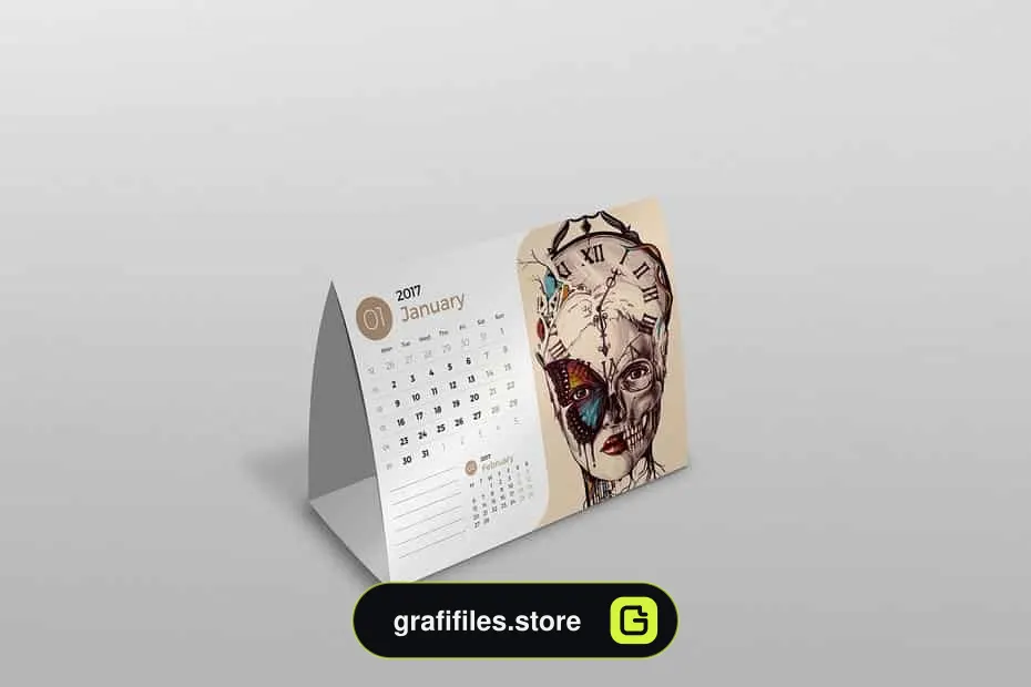 موکاپ تقویم رو میزی