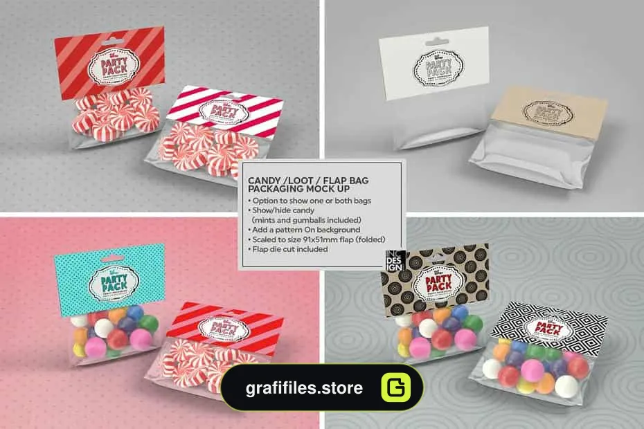 موکاپ بسته بندی شکلات Candy 