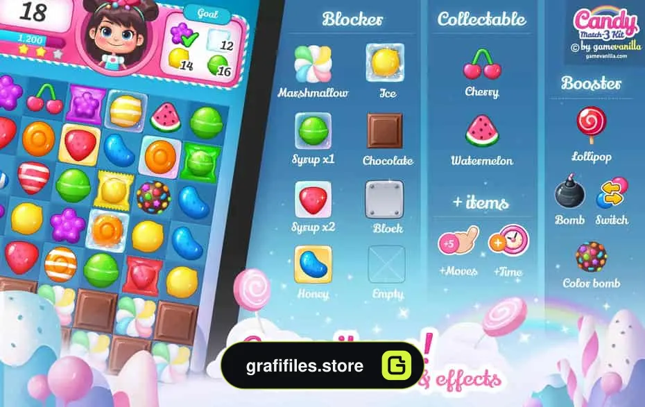 دانلود پروژه آماده بازی Candy Match 3 Kit برای یونیتی - 2 بازی Candy Match 3 Kit برای یونیتی - 1