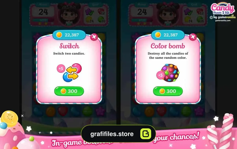 دانلود پروژه آماده بازی Candy Match 3 Kit برای یونیتی - 20 بازی Candy Match 3 Kit برای یونیتی - 19