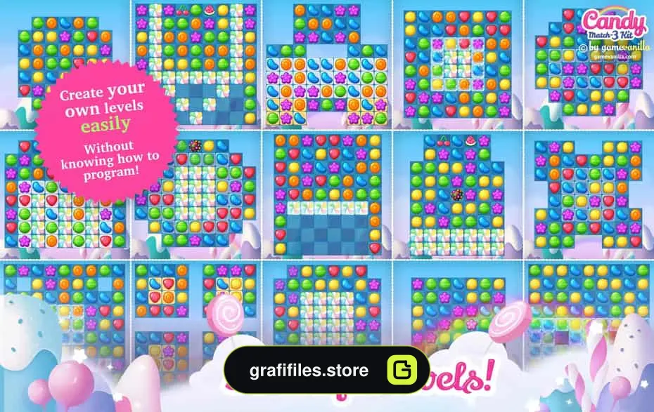 دانلود پروژه آماده بازی Candy Match 3 Kit برای یونیتی - 26 بازی Candy Match 3 Kit برای یونیتی - 25
