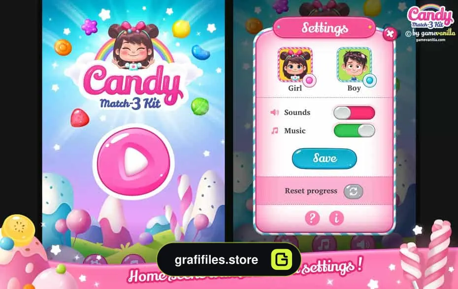 دانلود پروژه آماده بازی Candy Match 3 Kit برای یونیتی - 6 بازی Candy Match 3 Kit برای یونیتی - 5