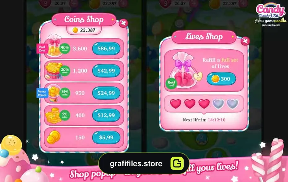 دانلود پروژه آماده بازی Candy Match 3 Kit برای یونیتی - 14 بازی Candy Match 3 Kit برای یونیتی - 13