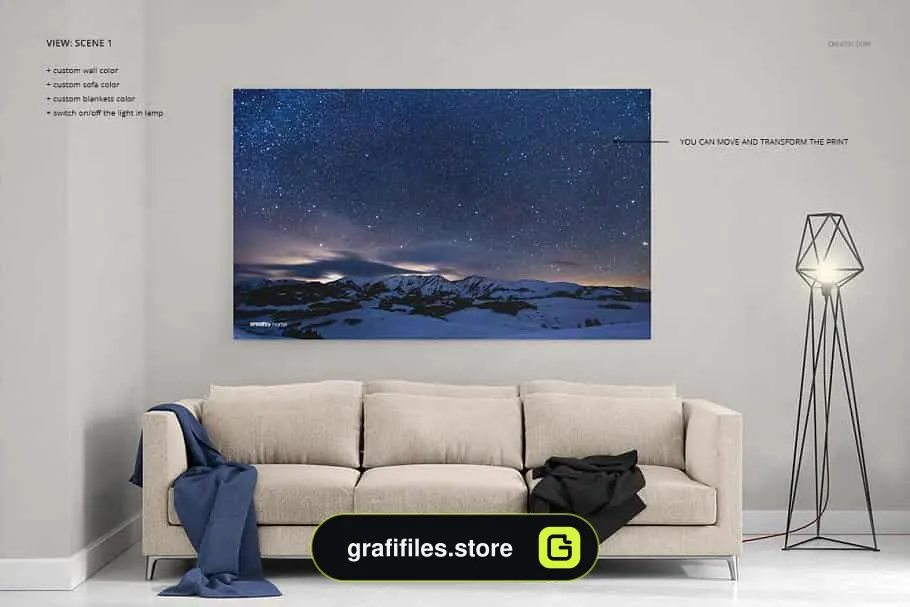 دانلود موکاپ تابلو نقاشی Canvas Print Many Sizes Mockup Set - 3 موکاپ تابلو نقاشی