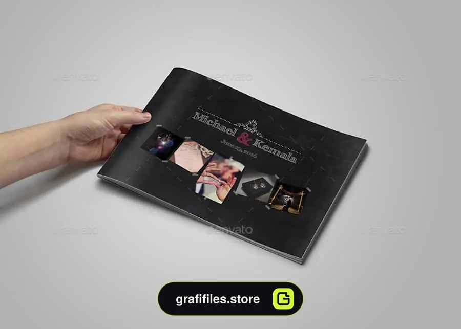 قالب ایندیزاین آلبوم عکس عروسی Chalkboard Wedding Album