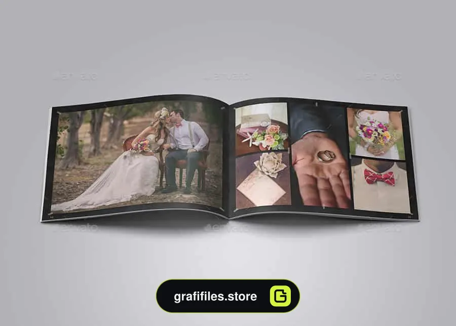 قالب ایندیزاین آلبوم عکس عروسی Chalkboard Wedding Album