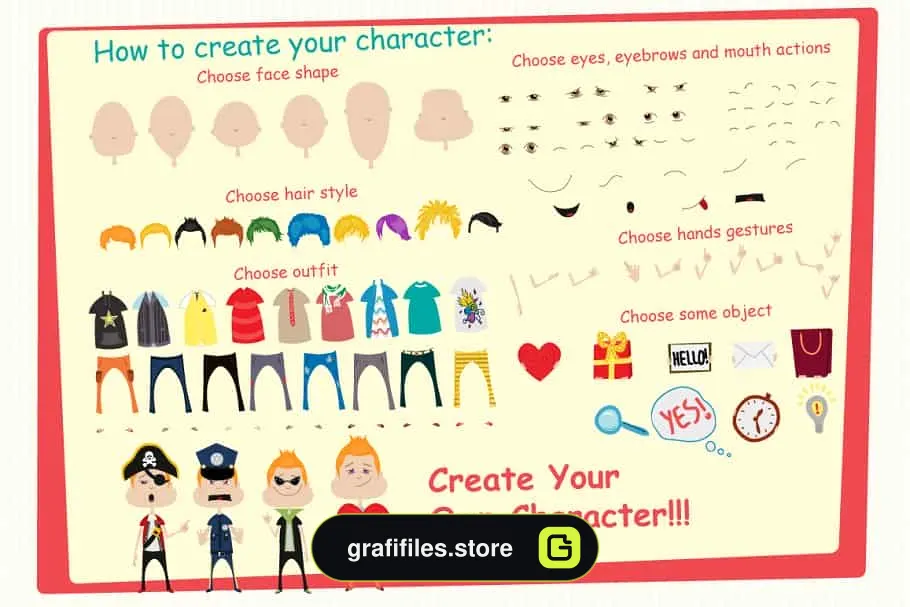 دانلود جعبه ابزار ساخت کاراکتر موشن گرافیک Character Creation Kit - 6 جعبه ابزار ساخت کاراکتر - 5