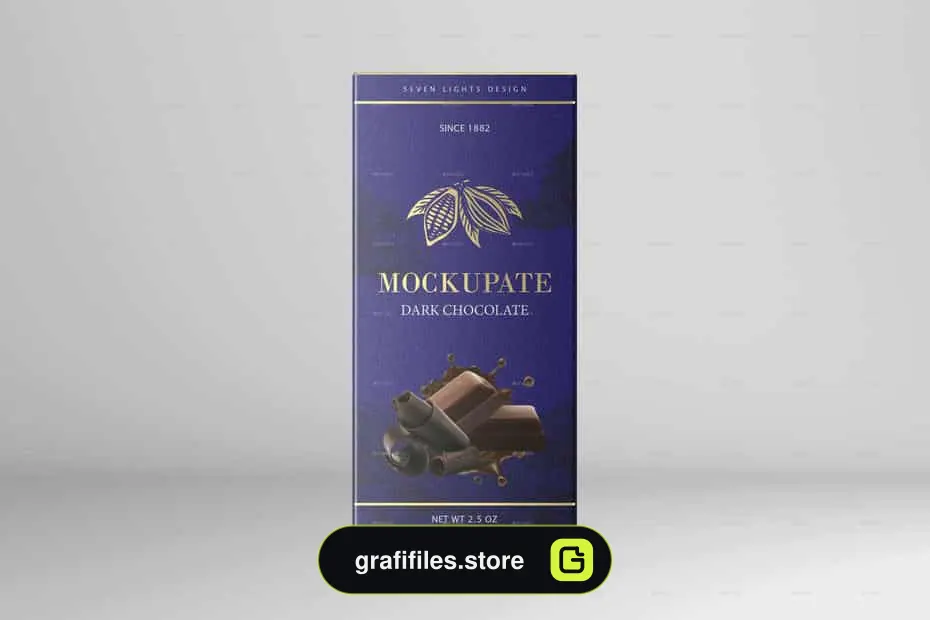 موکاپ بسته بندی شکلات Chocolate Bar Packaging Mockup