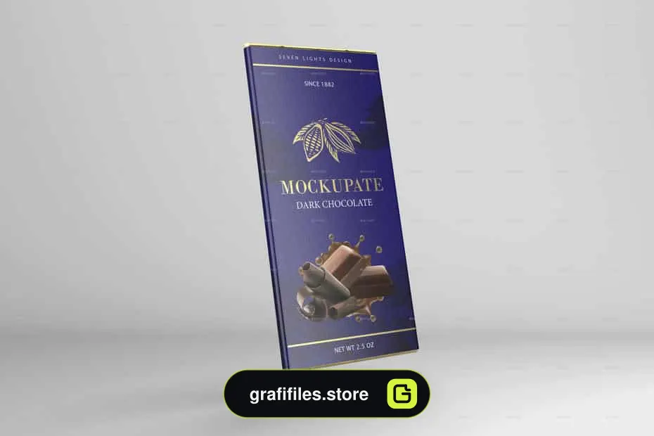 موکاپ بسته بندی شکلات Chocolate Bar Packaging Mockup