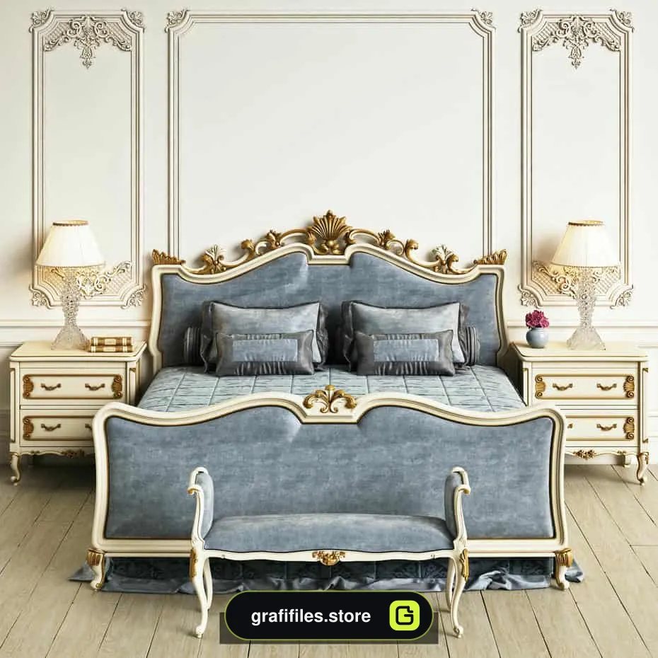دانلود صحنه آماده اتاق خواب کلاسیک - 2 صحنه آماده اتاق خواب کلاسیک - 1