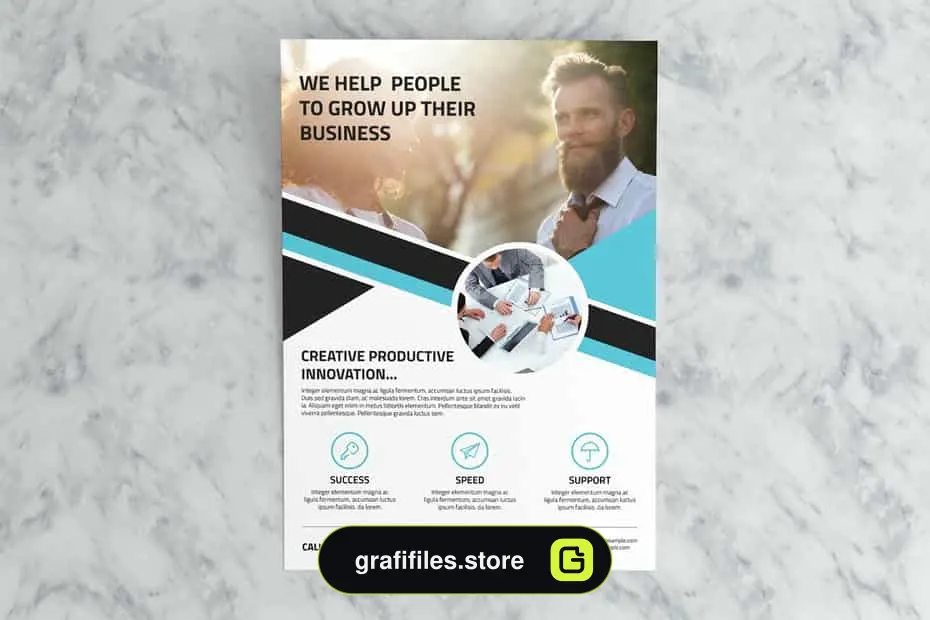 فایل لایه باز آگهی تجاری Clean Business Flyer