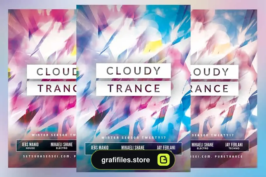 فایل لایه باز آگهی Cloudy Trance Flyer