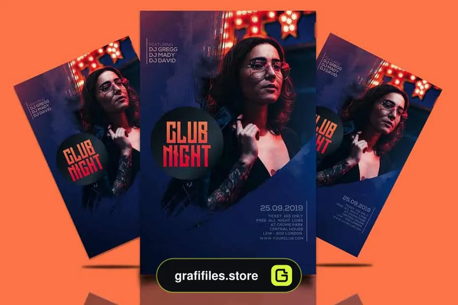 فایل لایه باز پوستر کلاب شبانه Club Night Party Flyer