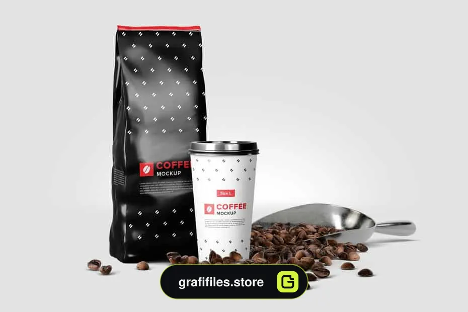 موکاپ قهوه Coffee Mockup Scene Creator