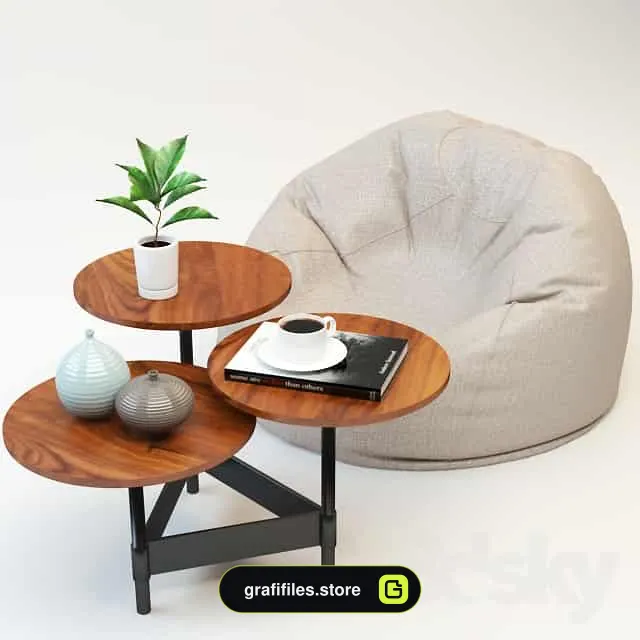 مدل سه بعدی میز قهوه خوری