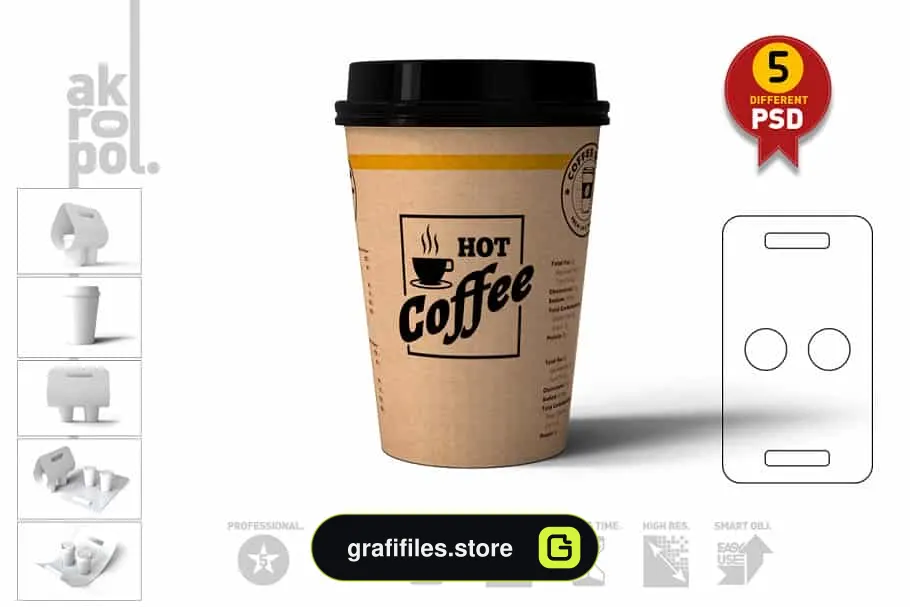 موکاپ لیوان قهوه Coffee Take out Carrier