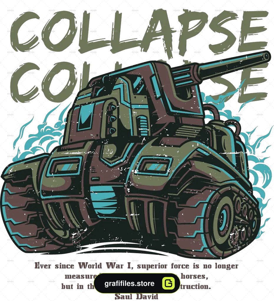 وکتور تیشرت Collapse T-Shirt Design