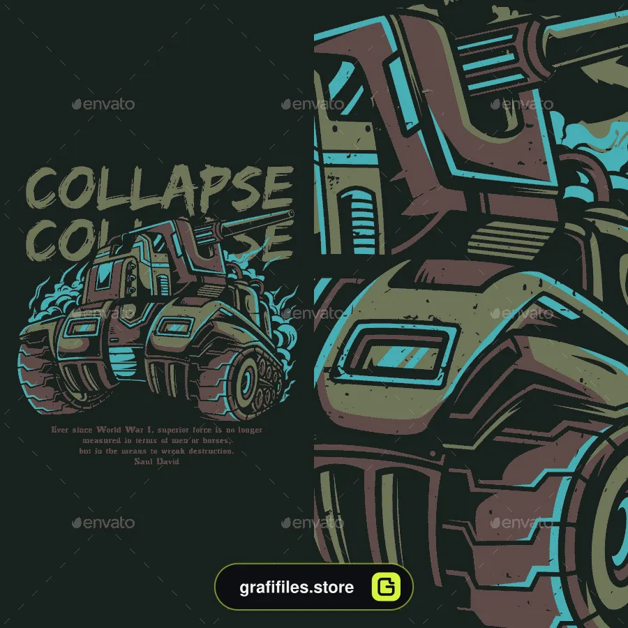 وکتور تیشرت Collapse T-Shirt Design