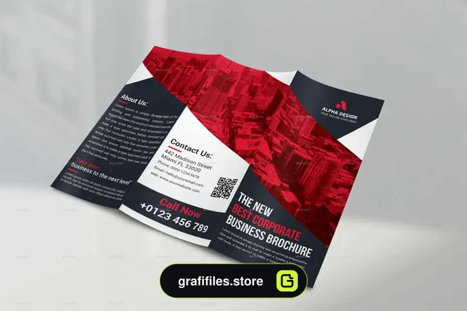 فایل لایه باز بروشور شرکتی Corporate Tri-fold Brochure