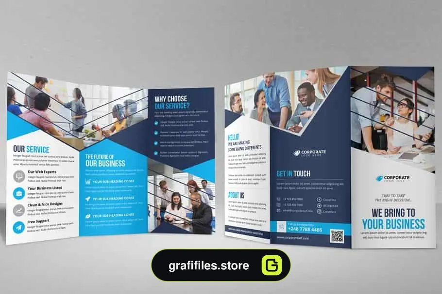 فایل لایه باز بروشور Corporate Trifold Brochure V2