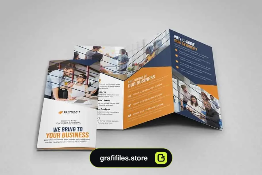 فایل لایه باز بروشور Corporate Trifold Brochure V2