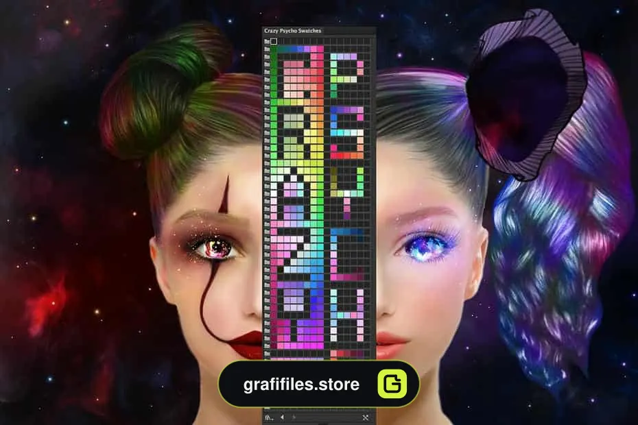 پالت رنگ Crazy Psycho Ps Swatches
