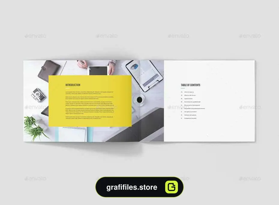 قالب آماده ایندیزاین بروشور شرکتی Creative Agency Profile Landscape