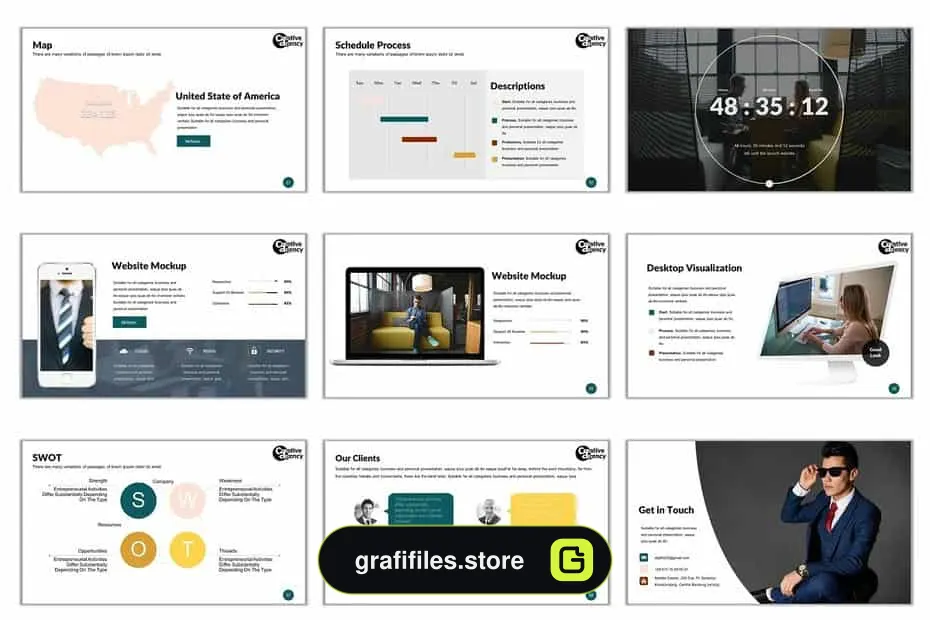 قالب پاورپوینت Creative Agency Template - 9
