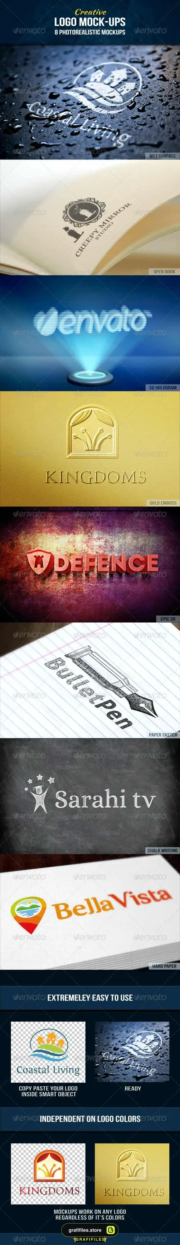 موکاپ لوگو Creative Logo Mock-Ups